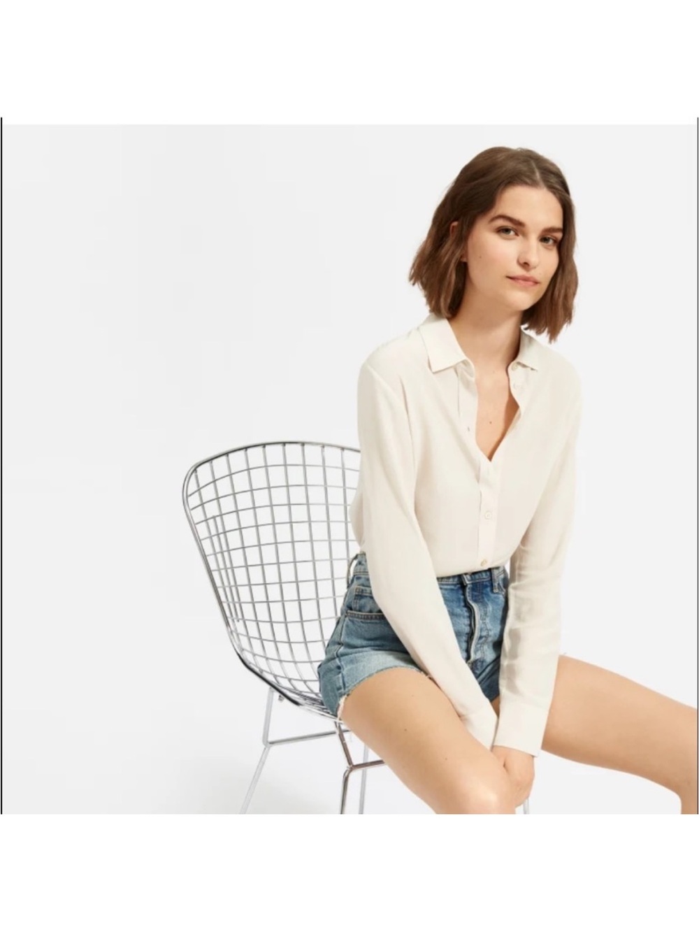 Everlane Black 27 cheeky distressed Short Shorts $98